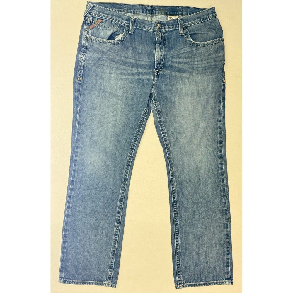Ariat Men's Jeans 40x34 Blue Denim Straight Fit Signature X Stitch Pockets